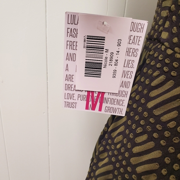 LuLaRoe Black & Green Nicole Dress - Picture 4 of 5